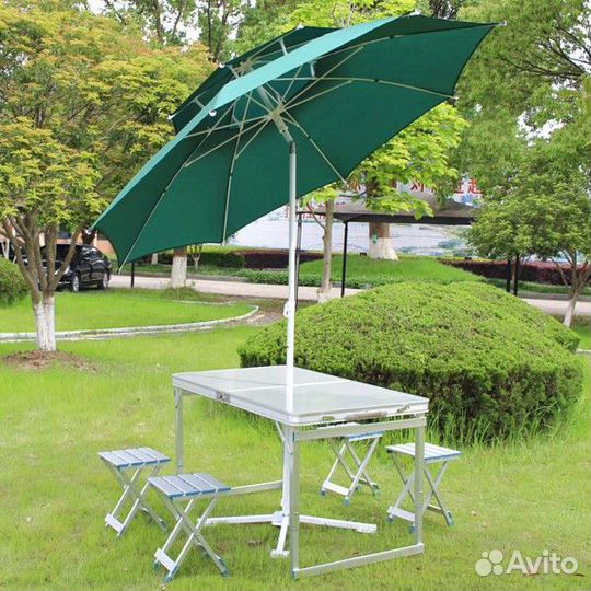 Складной туристический стол + алюминиевые стулья