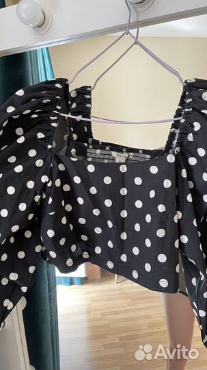 Блузка топ ostin черная горох