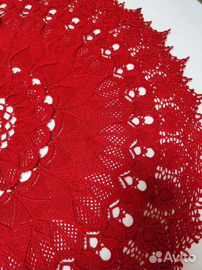 Салфетка рельефная кружевная связанная крючком