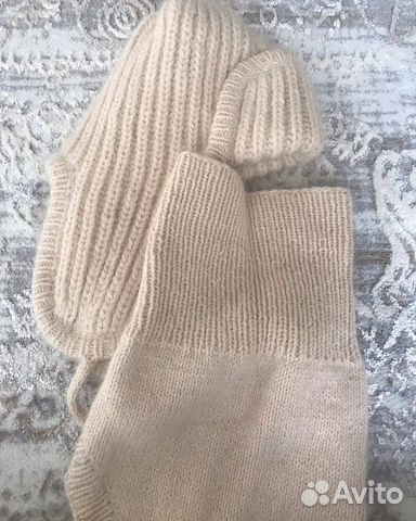 Шапка ушанка и снуд пух норки