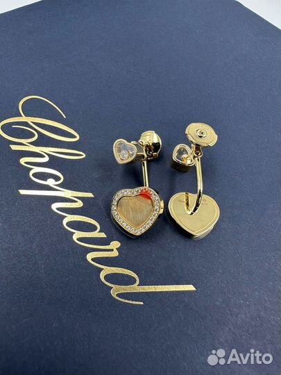 Серьги Серьги Chopard Happy Hearts Golden Hearts