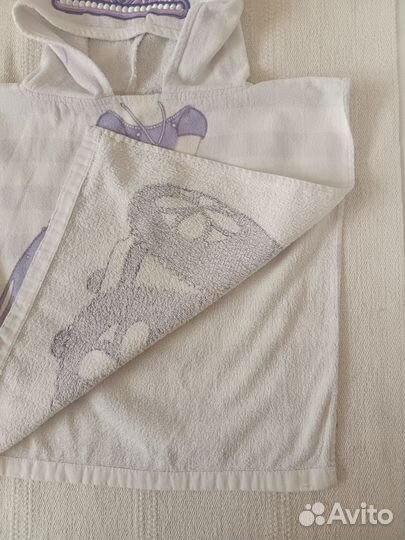 Пляжное полотенце-пончо детское с капюшоном