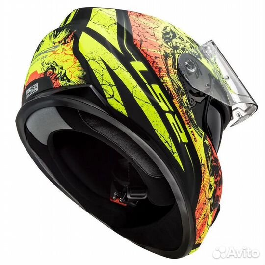 Мотошлем LS2 FF320 stream EVO throne black-yellow