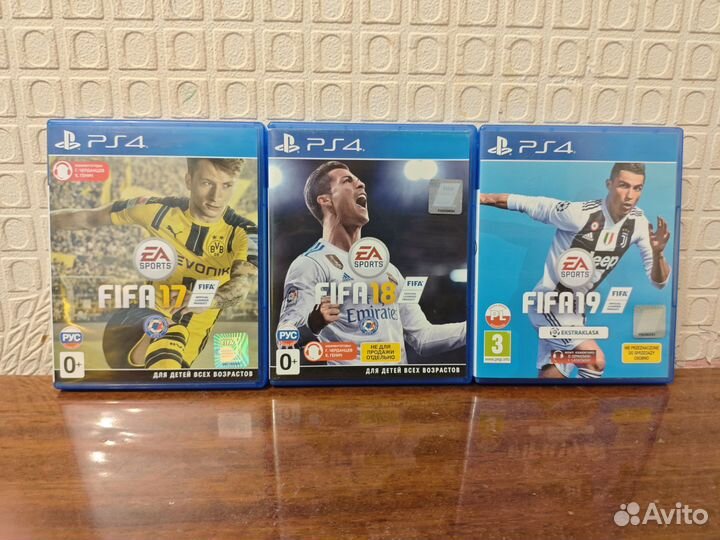 Диски ps4 - fifa 17, 18, 19