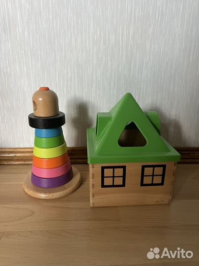 Тележка каталка IKEA, деревянные игрушки IKEA