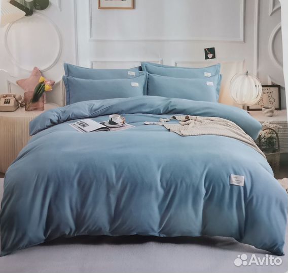 Однотонное постельное белье сатин полуторка, евро