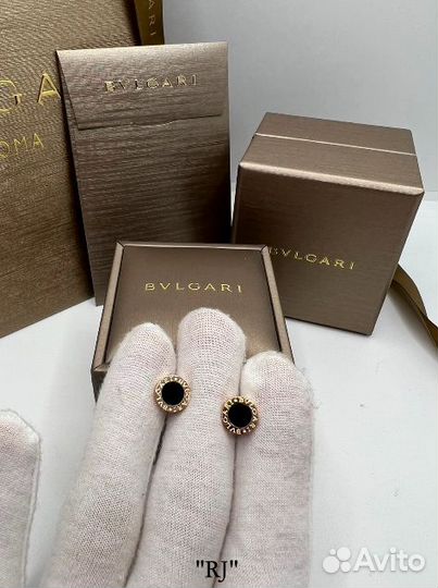 Bvlgari пусеты (оникс)