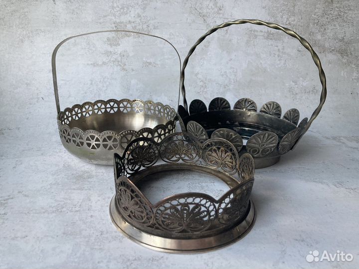 Основы под сахарницы,мельхиор.ссср