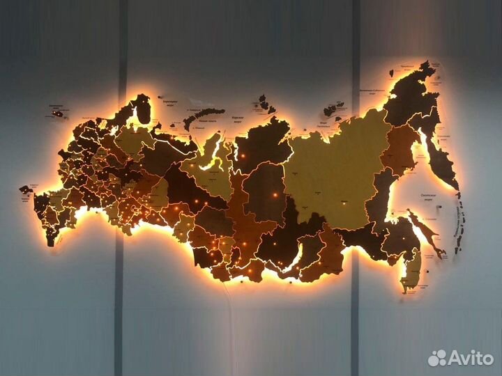 Карты России из дерева Череповец