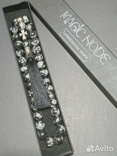 Четки православные 30 зерен Снежный обсидан