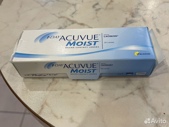 Линзы контактные acuvue moist -8.0, -9.0