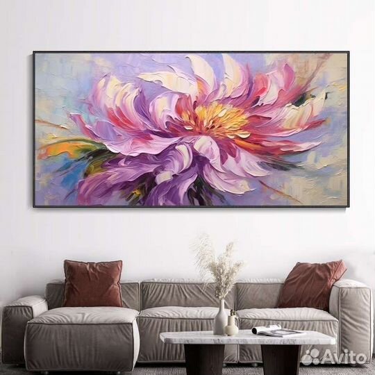 Современная картина маслом цветок