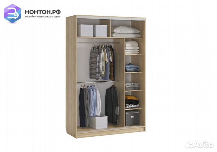 Шкаф-купе Гранд 1-600 волны 2 дуб сонома