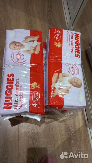 Подгузники huggies ultra comfort 4 (4 упаковки)