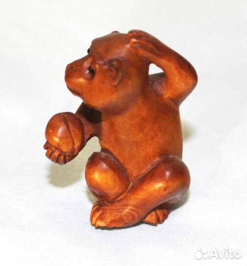 Статуэтка Обезьяна - Нэцкэ из Дерева Самшит ru*87