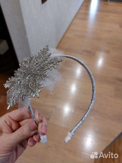 Ободок новогодний для костюма Снежинка