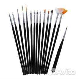 Набор кистей для дизайна ногтей, 15шт