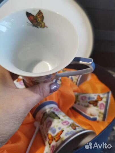 Чайный, фарфоровый сервиз новый в коробке