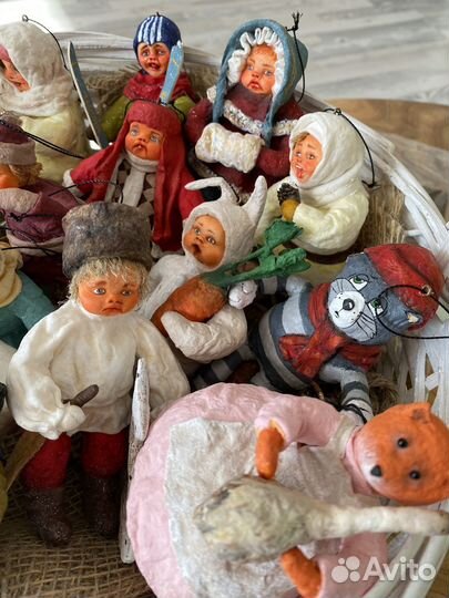 Ватные елочные игрушки