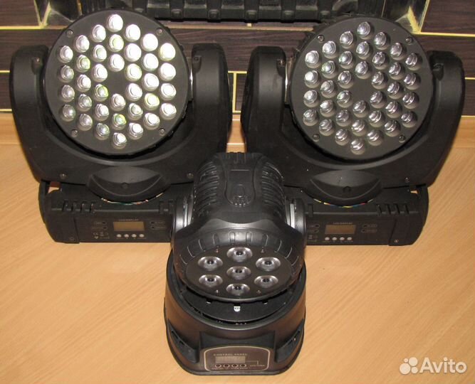 Головы LED 3шт Pro светомузыка строб микрофон DMX