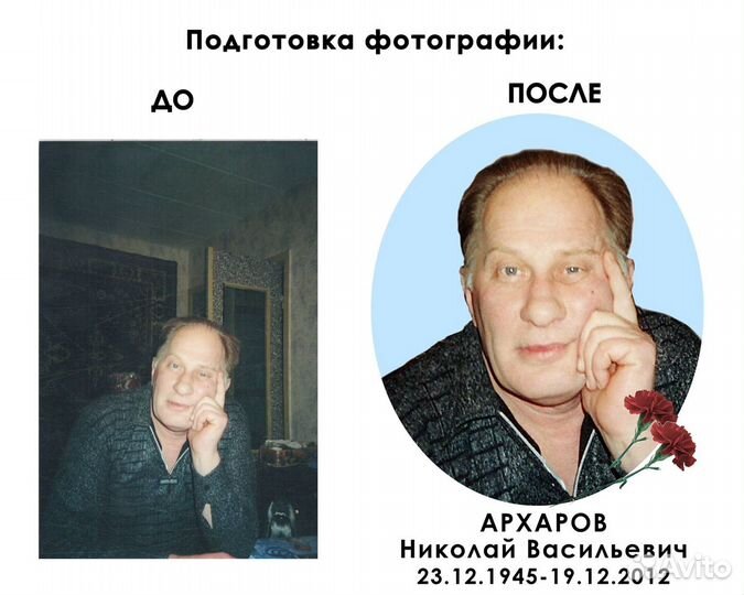 Фото на памятник/ керамика