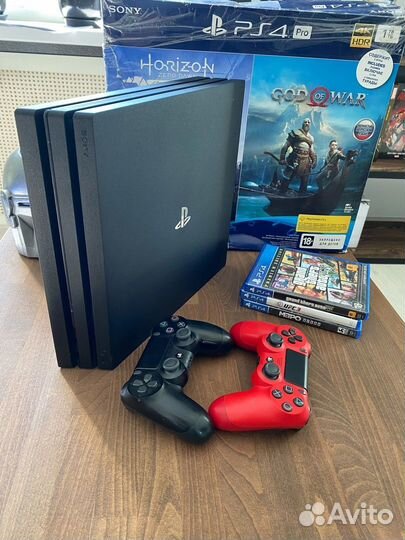 Sony ps4 pro 1tb - состояние новой с играми