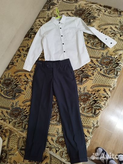 Рубашка Mango kids, брюки Sheri Sheff, р.122/7лет