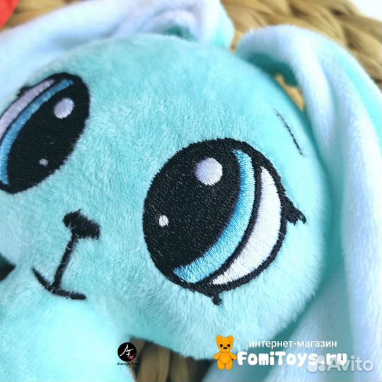 Мягкая игрушка Зайка плюшевый с метрикой