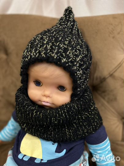 Шапка эльф, гномик и снуд