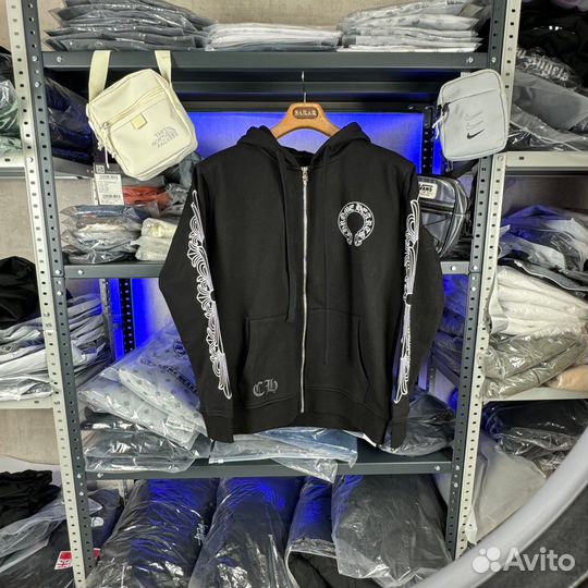 Зип худи chrome hearts с капюшоном