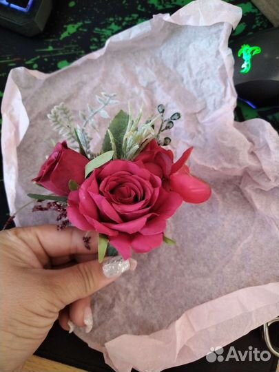 Бутоньерка для жениха/футляр для колец