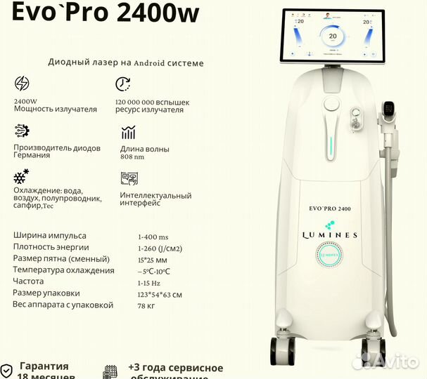 Аппарат для эпиляции люминес Эво-Про 2400