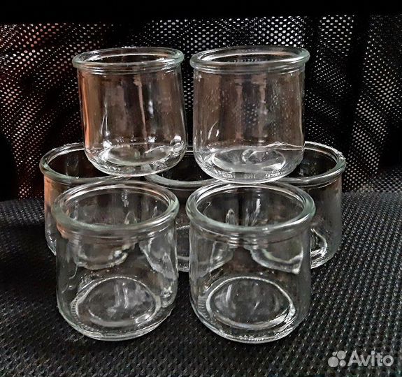 Баночки стеклянные от йогурта для творчества