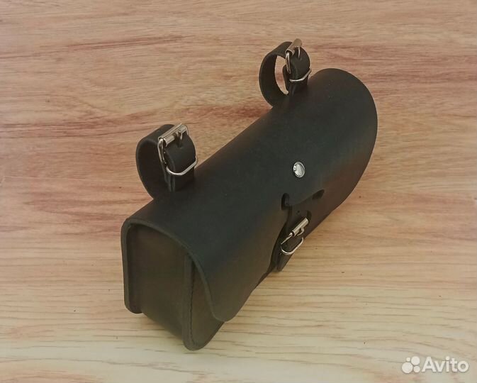 Кожаная велосипедная сумка 