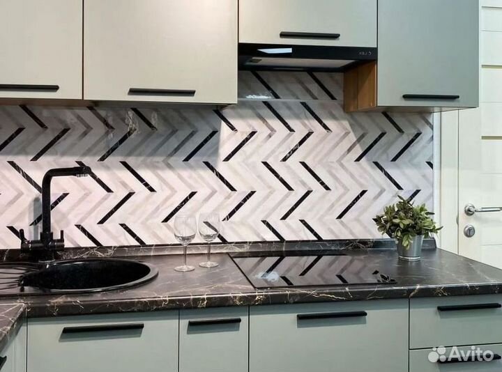 Угловая Кухня Зелёная