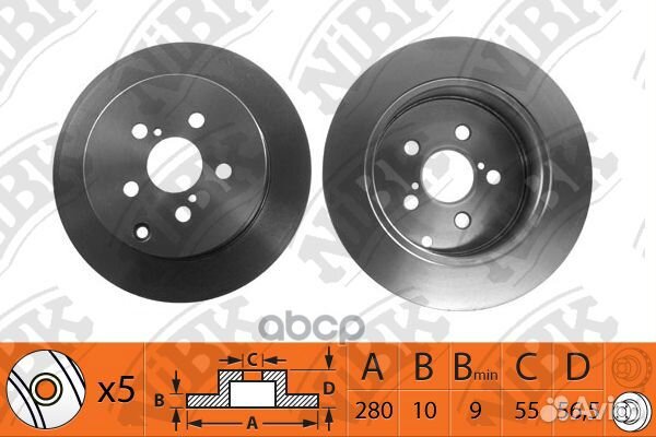Диск тормозной зад RN1201 NiBK