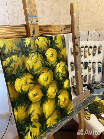 Картина маслом «Сочные лимоны«