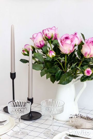 Розовые розы из полимерной глины