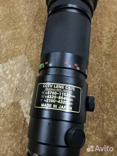 Объектив cctv lens cs/c 36x24mm8001500mm