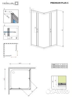 Душевое ограждение Radaway Premium Plus C 800*800*