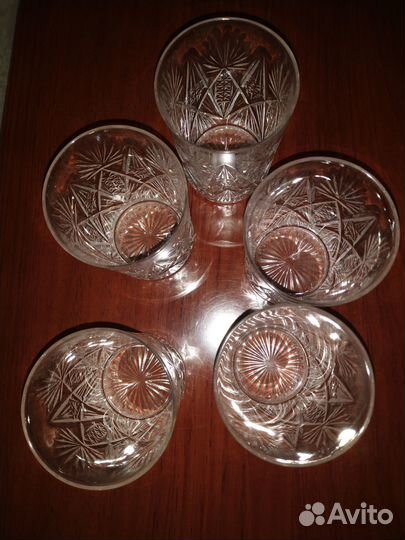 Хрустальные стаканы 5 шт