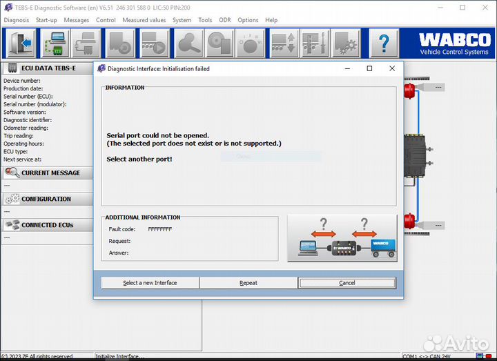 Wabco tebs-E 6.51 RUS + Pin Calculator