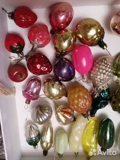 Елочные игрушки СССР, звезды, агитация, овощи