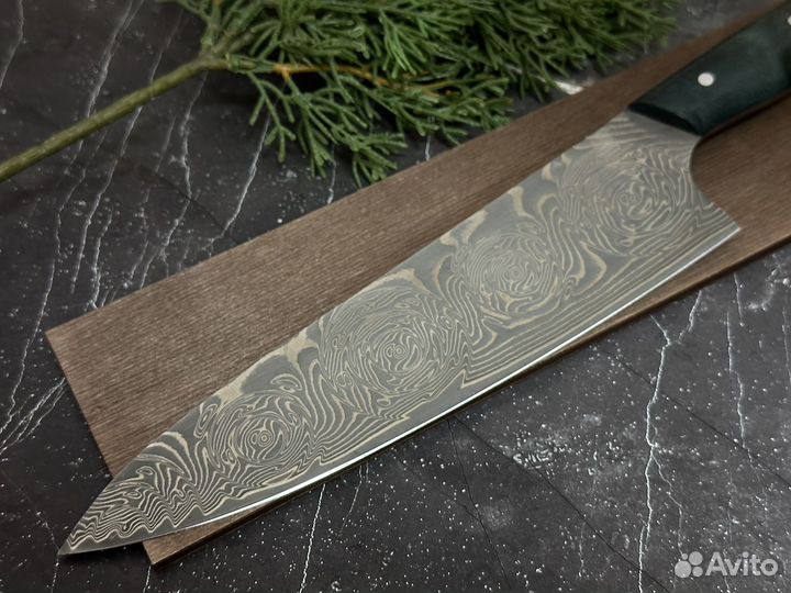 Кухонный шеф нож из нержавеющего дамаска