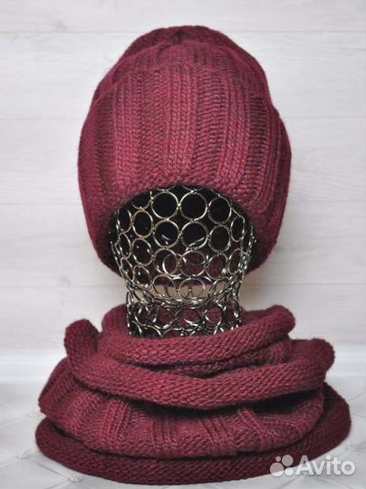 Зимний комплект шапка и снуд 56-58 размер новый