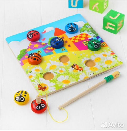 Деревянная магнитная рыбалка