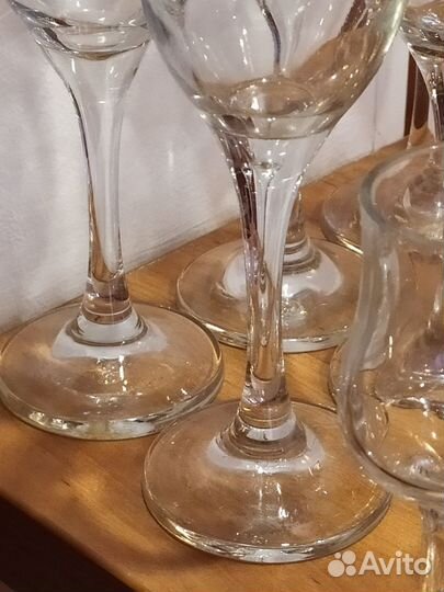 Набор бокалов и рюмок СССР 14 шт (толстое стекло)