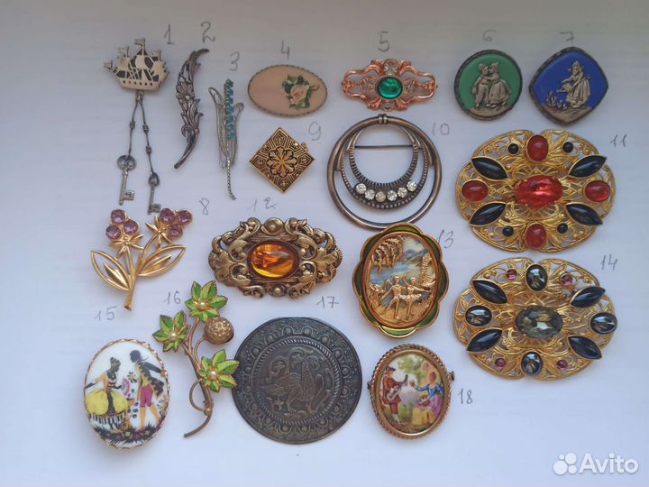 Винтажная Брошь коллекция винтаж СССР Европа