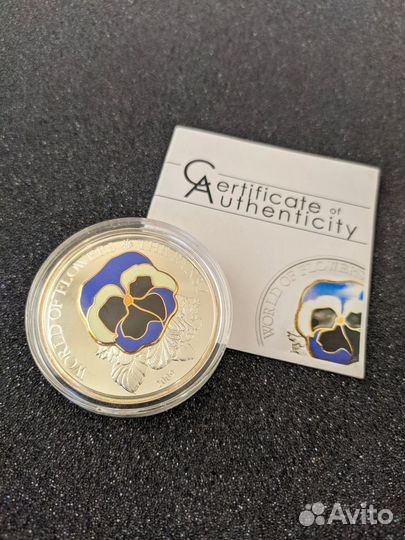 Острова Кука 5 дoллaрoв 2009 год серебро + серт