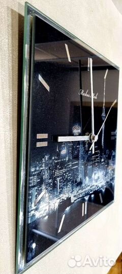 Стеклянные настенные часы Нью-Йорк